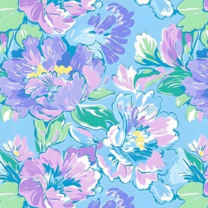 Petals of Love - Pink on Blue